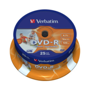 DVD-R Verbatim 4.7GB 16× Matt Silver 25 pack spindle /  V043522